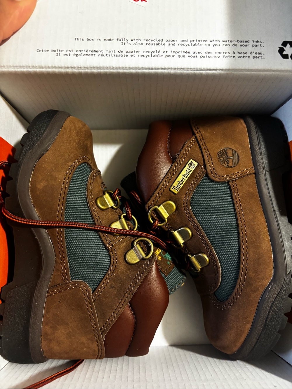 Timberland Brown and Green Men's Hiking Boots